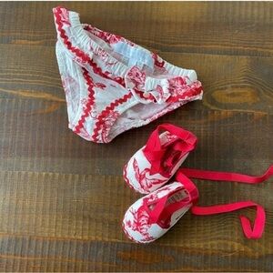 Baby kid Swimwear + shoes 1/3 months Tartine et Chocolat red white